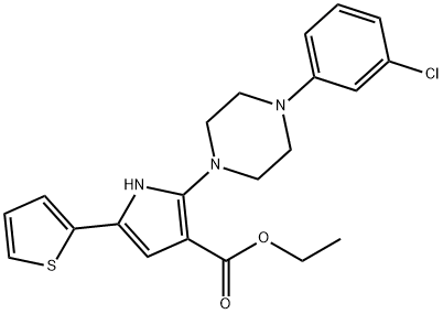 ETHYL 2-[4-(3-CHLOROPHENYL)PIPERAZINO]-5-(2-THIENYL)-1H-PYRROLE-3-CARBOXYLATE Struktur