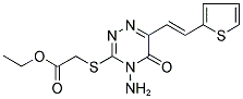 ETHYL 2-((4-AMINO-5-OXO-6-[2-(2-THIENYL)VINYL]-4,5-DIHYDRO-1,2,4-TRIAZIN-3-YL)THIO)ACETATE Struktur