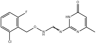 N-[(2-CHLORO-6-FLUOROBENZYL)OXY]-N'-(4-METHYL-6-OXO-1,6-DIHYDRO-2-PYRIMIDINYL)IMINOFORMAMIDE Structure