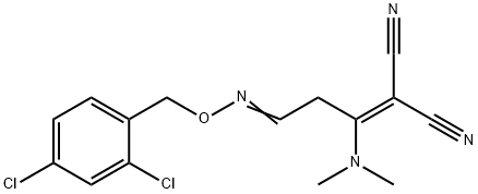 2-[3-([(2,4-DICHLOROBENZYL)OXY]IMINO)-1-(DIMETHYLAMINO)PROPYLIDENE]MALONONITRILE Struktur