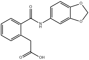 2-(2-(N-BENZO[3,4-D]1,3-DIOXOLEN-5-YLCARBAMOYL)PHENYL)ACETIC ACID Struktur
