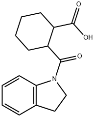 2-(2,3-DIHYDRO-INDOLE-1-CARBONYL)-CYCLOHEXANECARBOXYLIC ACID Struktur