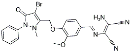 (1-AMINO-2-AZA-3-(4-((4-BROMO-2-METHYL-5-OXO-1-PHENYL(3-PYRAZOLIN-3-YL))METHOXY)-3-METHOXYPHENYL)PROP-2-ENYLIDENE)METHANE-1,1-DICARBONITRILE
