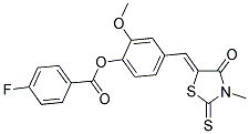2-METHOXY-4-[(Z)-(3-METHYL-4-OXO-2-THIOXO-1,3-THIAZOLIDIN-5-YLIDENE)METHYL]PHENYL 4-FLUOROBENZOATE Struktur
