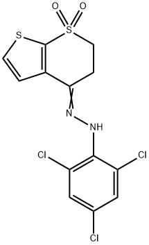 2,3-DIHYDRO-1LAMBDA6-THIENO[2,3-B]THIOPYRAN-1,1,4-TRIONE 4-[N-(2,4,6-TRICHLOROPHENYL)HYDRAZONE] Struktur