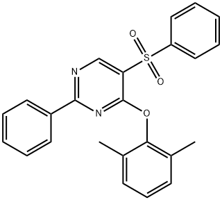 4-(2,6-DIMETHYLPHENOXY)-2-PHENYL-5-(PHENYLSULFONYL)PYRIMIDINE Struktur