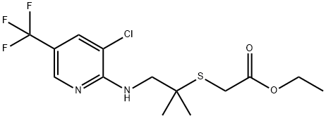 ETHYL 2-[(2-([3-CHLORO-5-(TRIFLUOROMETHYL)-2-PYRIDINYL]AMINO)-1,1-DIMETHYLETHYL)SULFANYL]ACETATE Struktur