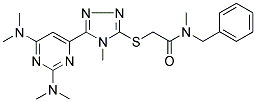 N-BENZYL-2-[5-[(2,6-BIS(DIMETHYLAMINO)PYRIMIDIN-4-YL)-4-METHYL-(4H)-1,2,4-TRIAZOL-3-YL]THIO]-N-METHYLACETAMIDE Struktur
