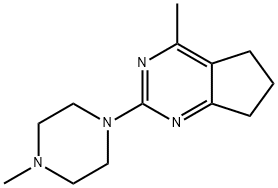 4-METHYL-2-(4-METHYLPIPERAZINO)-6,7-DIHYDRO-5H-CYCLOPENTA[D]PYRIMIDINE Struktur