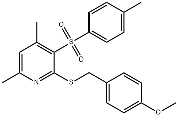 2-[(4-METHOXYBENZYL)SULFANYL]-4,6-DIMETHYL-3-PYRIDINYL 4-METHYLPHENYL SULFONE Struktur