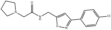 N-([3-(4-CHLOROPHENYL)-5-ISOXAZOLYL]METHYL)-2-(1-PYRROLIDINYL)ACETAMIDE Struktur