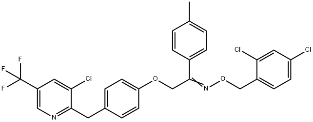 2-(4-([3-CHLORO-5-(TRIFLUOROMETHYL)-2-PYRIDINYL]METHYL)PHENOXY)-1-(4-METHYLPHENYL)-1-ETHANONE O-(2,4-DICHLOROBENZYL)OXIME Struktur