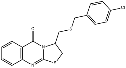 3-([(4-CHLOROBENZYL)SULFANYL]METHYL)-2,3-DIHYDRO-5H-[1,3]THIAZOLO[2,3-B]QUINAZOLIN-5-ONE Struktur