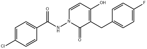 4-CHLORO-N-[3-(4-FLUOROBENZYL)-4-HYDROXY-2-OXO-1(2H)-PYRIDINYL]BENZENECARBOXAMIDE Struktur