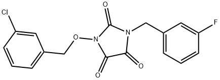 1-[(3-CHLOROBENZYL)OXY]-3-(3-FLUOROBENZYL)-1H-IMIDAZOLE-2,4,5(3H)-TRIONE Struktur