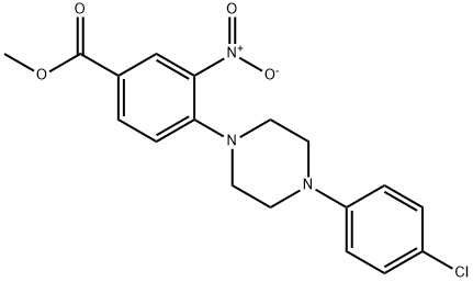 METHYL 4-[4-(4-CHLOROPHENYL)PIPERAZINO]-3-NITROBENZENECARBOXYLATE Struktur