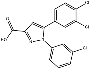 1-(3-CHLOROPHENYL)-5-(3,4-DICHLOROPHENYL)-1H-PYRAZOLE-3-CARBOXYLIC ACID Struktur