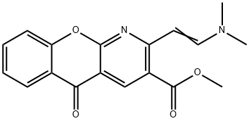 ETHYL 2-[2-(DIMETHYLAMINO)VINYL]-5-OXO-5H-CHROMENO[2,3-B]PYRIDINE-3-CARBOXYLATE Struktur