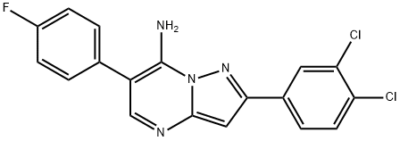 2-(3,4-DICHLOROPHENYL)-6-(4-FLUOROPHENYL)PYRAZOLO[1,5-A]PYRIMIDIN-7-AMINE Struktur