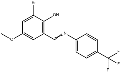 2-BROMO-4-METHOXY-6-(([4-(TRIFLUOROMETHYL)PHENYL]IMINO)METHYL)BENZENOL Struktur