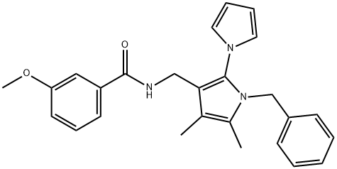 N-([1-BENZYL-4,5-DIMETHYL-2-(1H-PYROL-1-YL)-1H-PYROL-3-YL]METHYL)-3-METHOXYBENZENE CARBOXAMIDE Struktur