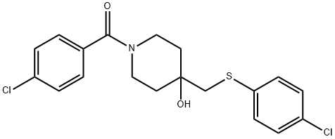 (4-CHLOROPHENYL)(4-([(4-CHLOROPHENYL)SULFANYL]METHYL)-4-HYDROXYPIPERIDINO)METHANONE Struktur