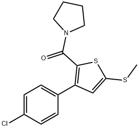 [3-(4-CHLOROPHENYL)-5-(METHYLSULFANYL)-2-THIENYL](1-PYRROLIDINYL)METHANONE Struktur