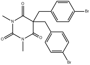 5,5-BIS(4-BROMOBENZYL)-1,3-DIMETHYL-2,4,6(1H,3H,5H)-PYRIMIDINETRIONE Struktur