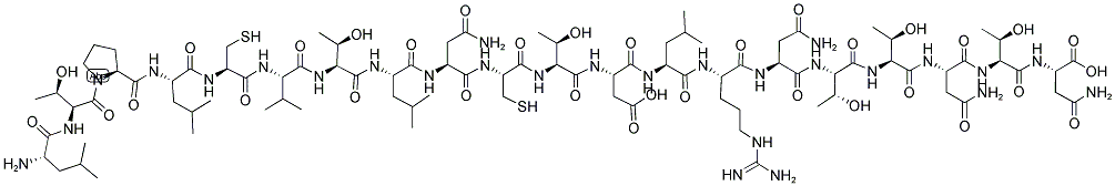 H-LEU-THR-PRO-LEU-CYS-VAL-THR-LEU-ASN-CYS-THR-ASP-LEU-ARG-ASN-THR-THR-ASN-THR-ASN-OH Struktur