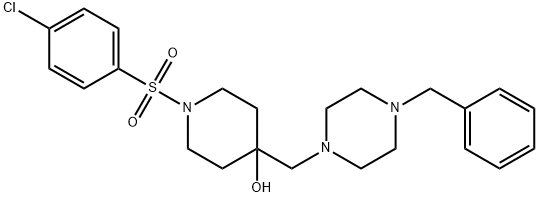 4-[(4-BENZYLPIPERAZINO)METHYL]-1-[(4-CHLOROPHENYL)SULFONYL]-4-PIPERIDINOL Struktur