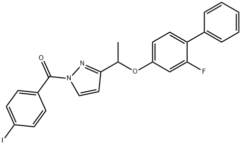 (3-(1-[(2-FLUORO[1,1'-BIPHENYL]-4-YL)OXY]ETHYL)-1H-PYRAZOL-1-YL)(4-IODOPHENYL)METHANONE Struktur