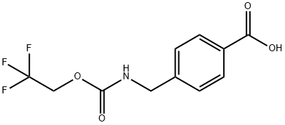 4-(([(2,2,2-TRIFLUOROETHOXY)CARBONYL]AMINO)METHYL)BENZENECARBOXYLIC ACID Struktur
