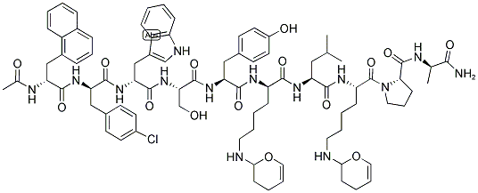 AC-D-NAL-D-CPA-D-TRP-SER-TYR-D-LYS(DHP)-LEU-LYS(DHP)-PRO-D-ALA-NH2 Struktur