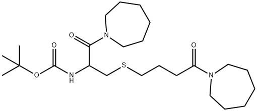 TERT-BUTYL N-[2-(1-AZEPANYL)-1-(([4-(1-AZEPANYL)-4-OXOBUTYL]SULFANYL)METHYL)-2-OXOETHYL]CARBAMATE Struktur