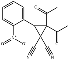 2,2-DIACETYL-3-(2-NITROPHENYL)-1,1-CYCLOPROPANEDICARBONITRILE Struktur