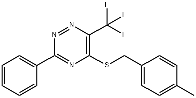 4-METHYLBENZYL 3-PHENYL-6-(TRIFLUOROMETHYL)-1,2,4-TRIAZIN-5-YL SULFIDE Structure