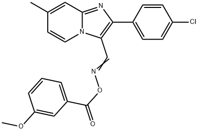 2-(4-CHLOROPHENYL)-3-(([(3-METHOXYBENZOYL)OXY]IMINO)METHYL)-7-METHYLIMIDAZO[1,2-A]PYRIDINE Struktur