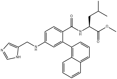 4-[[N-(IMIDAZOL-4-YL)METHYLENEAMINO]-2-(1-NAPHTHYL)BENZOYL]LEUCINE METHYL ESTER Struktur