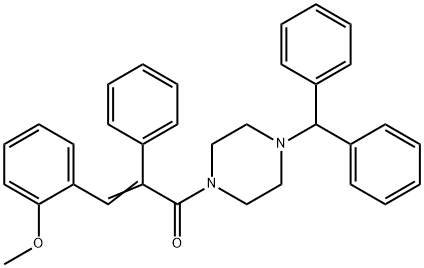 (E)-1-(4-BENZHYDRYLPIPERAZINO)-3-(2-METHOXYPHENYL)-2-PHENYL-2-PROPEN-1-ONE Struktur