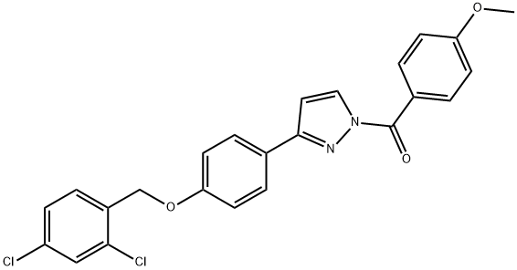 (3-(4-[(2,4-DICHLOROBENZYL)OXY]PHENYL)-1H-PYRAZOL-1-YL)(4-METHOXYPHENYL)METHANONE Struktur