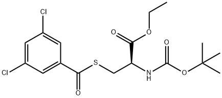 ETHYL 2-[(TERT-BUTOXYCARBONYL)AMINO]-3-[(3,5-DICHLOROBENZOYL)SULFANYL]PROPANOATE Struktur