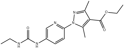 ETHYL 1-(5-([(ETHYLAMINO)CARBONYL]AMINO)-2-PYRIDINYL)-3,5-DIMETHYL-1H-PYRAZOLE-4-CARBOXYLATE Struktur