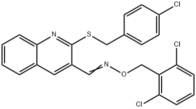 2-[(4-CHLOROBENZYL)SULFANYL]-3-QUINOLINECARBALDEHYDE O-(2,6-DICHLOROBENZYL)OXIME Structure