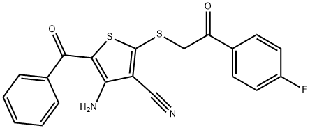 4-AMINO-5-BENZOYL-2-([2-(4-FLUOROPHENYL)-2-OXOETHYL]SULFANYL)-3-THIOPHENECARBONITRILE Struktur