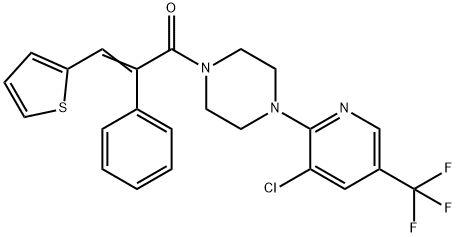 (E)-1-(4-[3-CHLORO-5-(TRIFLUOROMETHYL)-2-PYRIDINYL]PIPERAZINO)-2-PHENYL-3-(2-THIENYL)-2-PROPEN-1-ONE|