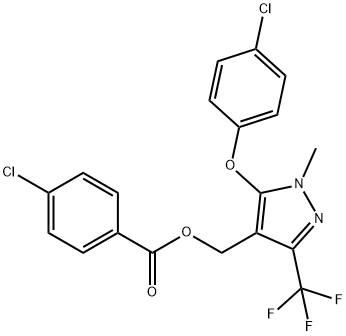 [5-(4-CHLOROPHENOXY)-1-METHYL-3-(TRIFLUOROMETHYL)-1H-PYRAZOL-4-YL]METHYL 4-CHLOROBENZENECARBOXYLATE Struktur