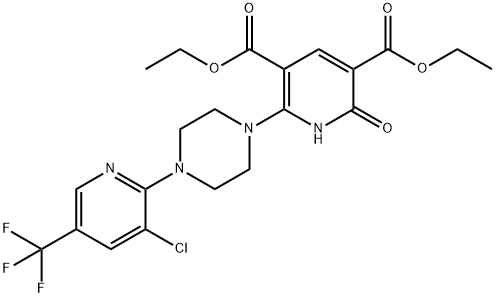 DIETHYL 6-(4-[3-CHLORO-5-(TRIFLUOROMETHYL)-2-PYRIDINYL]PIPERAZINO)-2-OXO-1,2-DIHYDRO-3,5-PYRIDINEDICARBOXYLATE Struktur