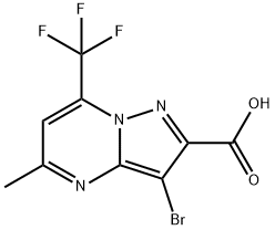 3-BROMO-5-METHYL-7-TRIFLUOROMETHYL-PYRAZOLO[1,5-A]PYRIMIDINE-2-CARBOXYLIC ACID Struktur