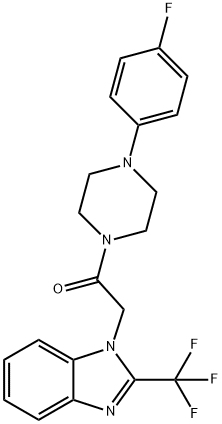 1-[4-(4-FLUOROPHENYL)PIPERAZINO]-2-[2-(TRIFLUOROMETHYL)-1H-1,3-BENZIMIDAZOL-1-YL]-1-ETHANONE Struktur