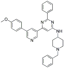 (1-BENZYL-PIPERIDIN-4-YL)-(6-[5-(4-METHOXY-PHENYL)-PYRIDIN-3-YL]-2-PHENYL-PYRIMIDIN-4-YL)-AMINE Struktur